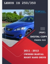 LEXUS IS 250&350  2011-2012 OWNERS MANUAL